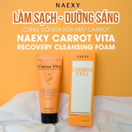 Sữa Rửa Mặt Naexy Carrot Vita Recovery Cleansing Foam 100ml - Hình ảnh 2