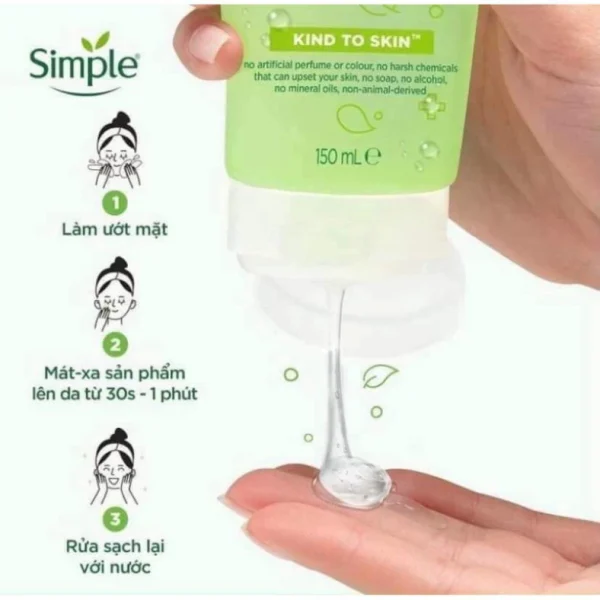Sữa rửa mặt Simple Kind To Skin Refreshing Facial Wash Gel 2025 - Hình ảnh 4