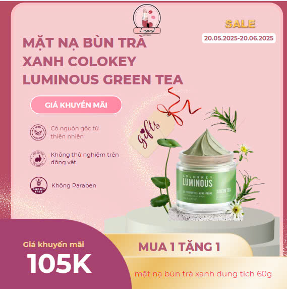 Mặt nạ bùn trà xanh Colokey